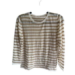Mirror in the Sky - Cashmere Sweater - Tan and Cream - Small